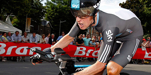 Bradley Wiggins durante la crono de Lieja.