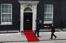 Britains PM Brown greets his Japanese counterpart Aso outside 10 Downing Street in London