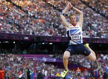Britain's Greg Rutherford competes in men's long jump qualification at London 2012 Olympic Games