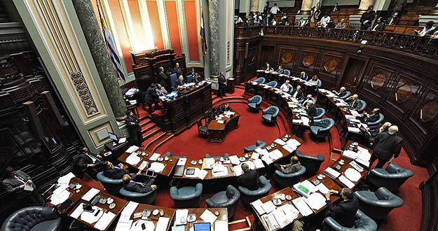 Cámara de Senadores en el Parlamento uruguayo, el paso 10 de diciembre de 2013.