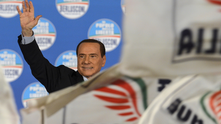 Campa&ntilde;a electoral en Italia marcada por el protagonismo de Berlusconi