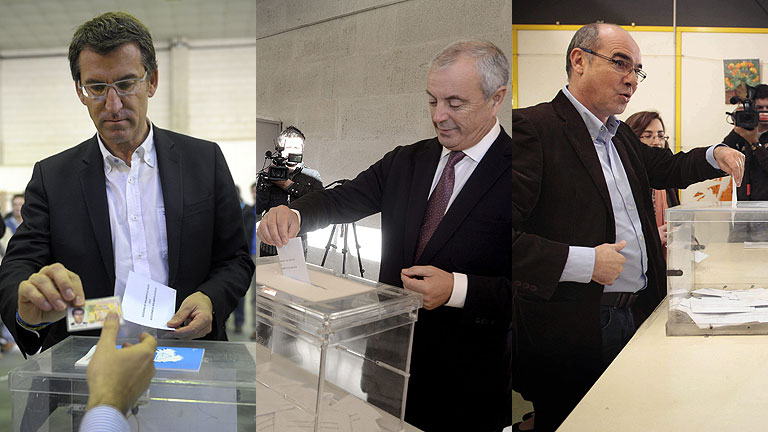 Los candidatos gallegos votan