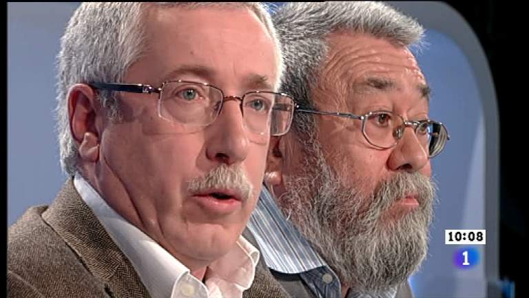 Los desayunos de TVE - C&aacute;ndido M&eacute;ndez, secretario General de UGT, e Ignacio Fern&aacute;ndez Toxo, secretario General de CC.OO.
