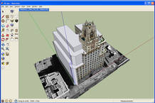 Este es el edificio Telefónica en pleno proceso de creación. eE programa de Google proporciona bloques tridimensionales. Este es el edificio Telefónica en pleno proceso de creación. eE programa de Google proporciona bloques tridimensionales.