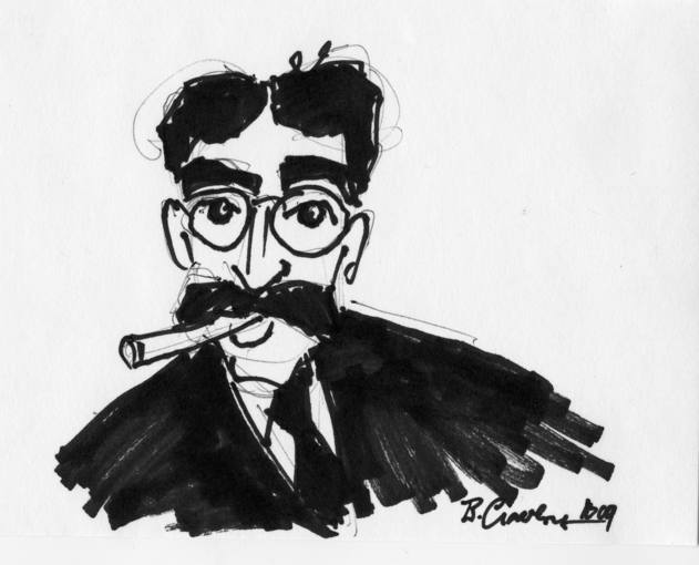 Una caricatura del cómico Groucho Marx