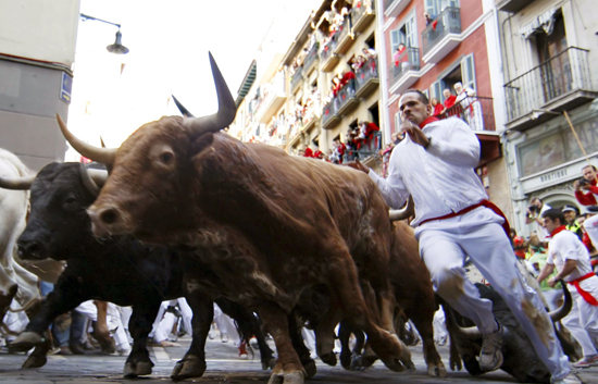 Espectacular carrera en el tercer encierro