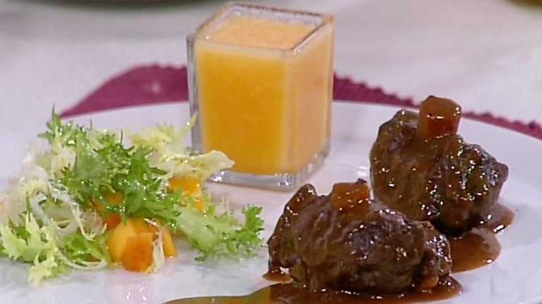Cocina con Sergio - Carrilladas estofadas con sorbete de lim&oacute;n y mandarina