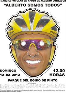 Cartel anunciador de la marcha ciclista de apoyo a Contador.
