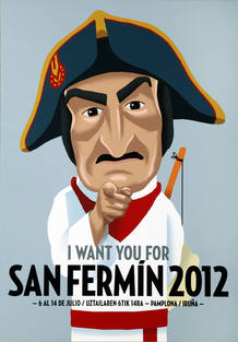 Cartel de Sanfermines 2012, de David Alegr&iacute;a