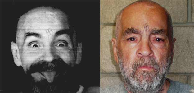 Charles Manson en 1989 y en 2009 Charles Manson en 1989 y en 2009