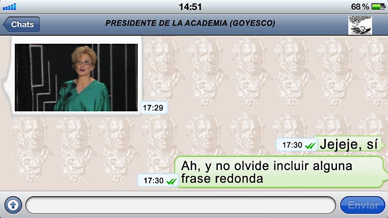 El chat de los Goya: 5 claves para que el discurso del presidente no resulte sopor&iacute;fero
