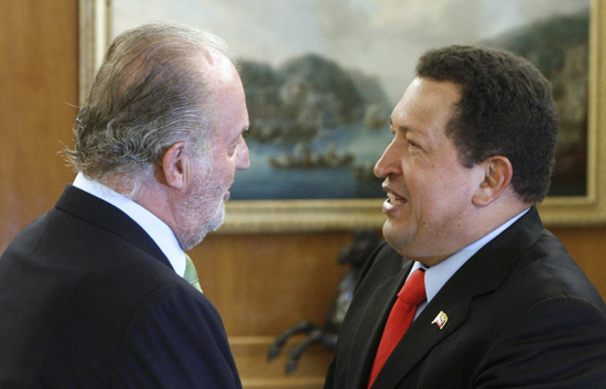 Ch&aacute;vez se ha reunido con el presidente Zapatero y con el Rey.