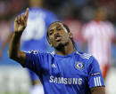 Drogba celebra uno de sus dos goles ante el Atl&eacute;tico de Madrid.