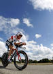 El ciclista del CSC Saxo Bank, Frank Schleck, durante la pen&uacute;ltima etapa de 95&ordm; Tour de Francia.