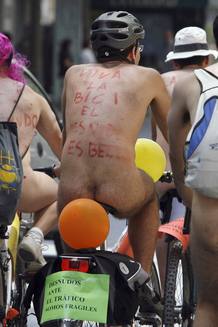 Ciclistas murcianos que han participado en la Marcha Ciclonudista.