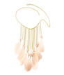 Collar con cadenas met&aacute;licas, cuentas y plumas. Largo ajustable. H&M (9,95 EUR)