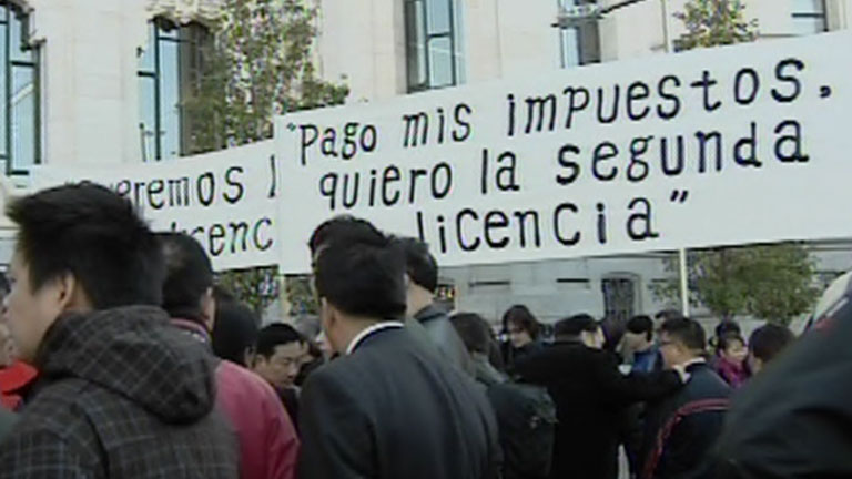 Los comerciantes chinos se manifiestan en Madrid