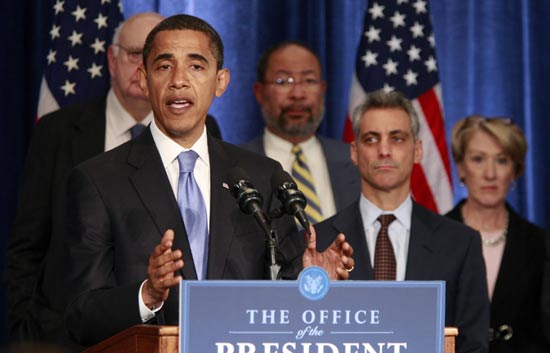 Primera comparecencia de Barack Obama ante la prensa como presidente electo