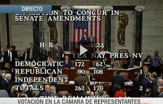 El Congreso de EE.UU. vota a favor del plan de rescate financiero