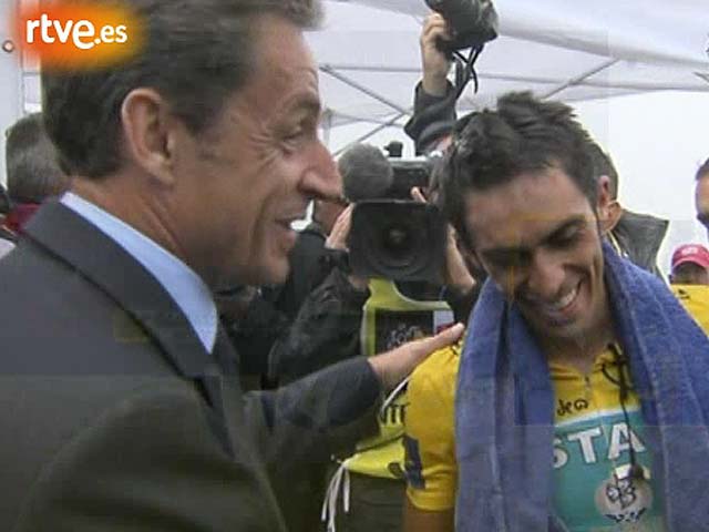 Sarkozy, a Contador: "&iexcl;Bravo, Espa&ntilde;a!"
