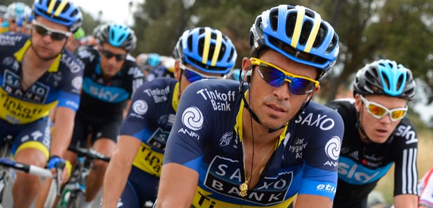 El corredor español del Saxo Bank Alberto Contador asegura tras la tercera etapa de la Vuelta Ciclista a España, con llegada en Arrate (Eibar), que está "satisfecho con el test". El corredor español del Saxo Bank Alberto Contador asegura tras la tercera etapa de la Vuelta Ciclista a España, con llegada en Arrate (Eibar), que está "satisfecho con el test".