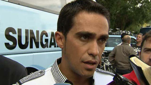 Contador visita la Vuelta 2011
