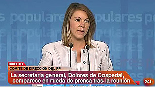 Ver v&iacute;deo  'De Cospedal: "El Gobierno hace todo lo que tiene que hacer para que Espa&ntilde;a no sea intervenida"'