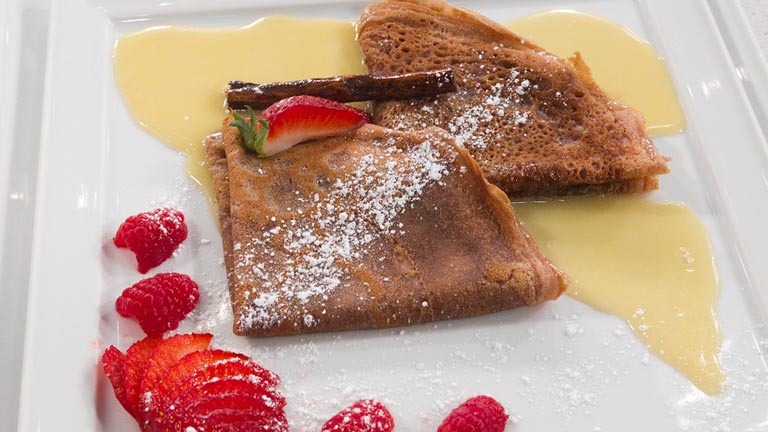Saber Cocinar - Postre - Crepes de cacao al chocolate blanco