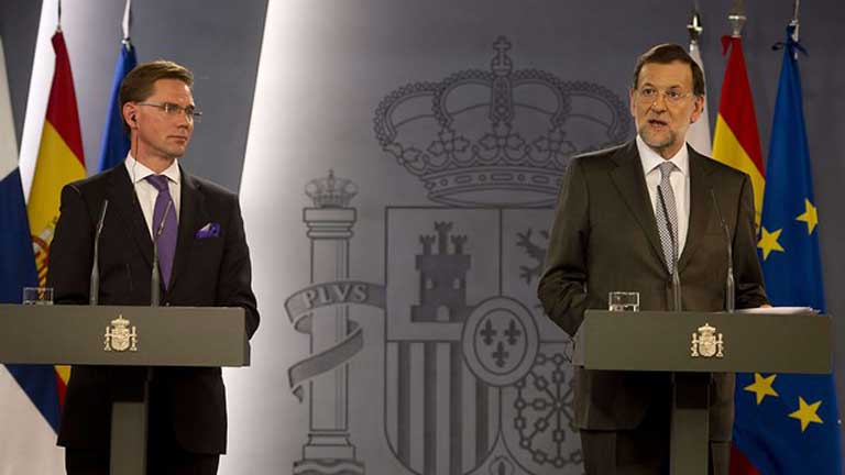 Rajoy le dice al primer ministro finland&eacute;s que Espa&ntilde;a no rehuir&aacute; de sus responsabilidades