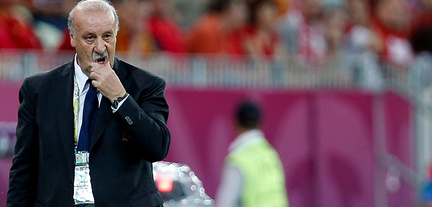 El seleccionador de Espa&ntilde;a, Vicente del Bosque, durante el partido contra Croacia.