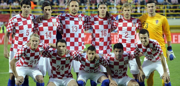 La selecci&oacute;n de Croacia posa antes de un amistoso preparatorio de la Eurocopa