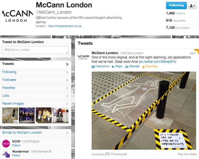 Cuenta oficial de Twitter de McCann