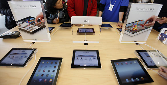 iPads en la tienda Apple en Hong Kong (China).