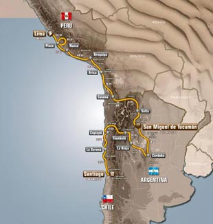 Dakar 2013: </br>El Recorrido