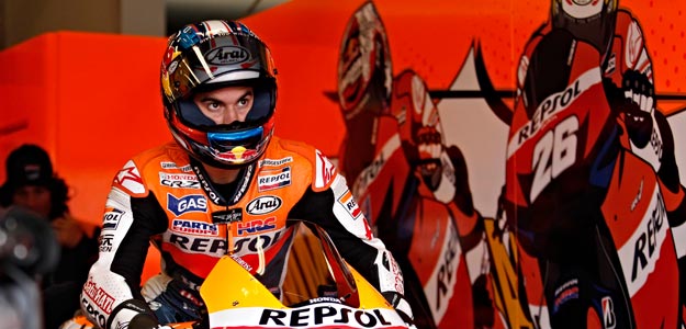 Dani Pedrosa en su box del GP de Estados Unidos en Laguna Seca