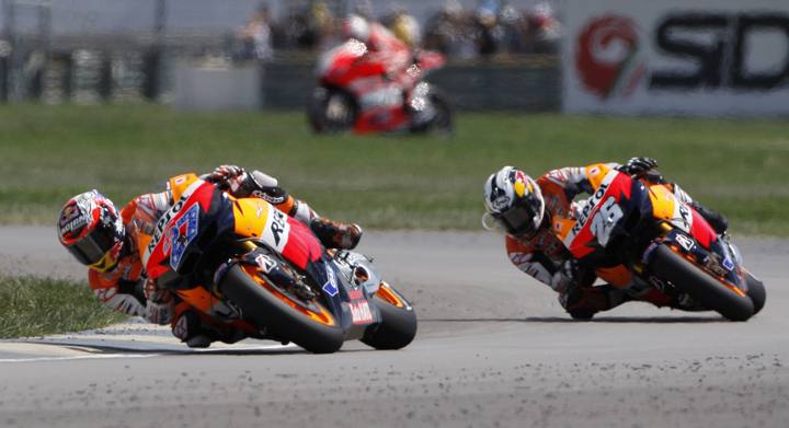 Dani Pedrosa durante la disputa del GP de Indian&aacute;polis