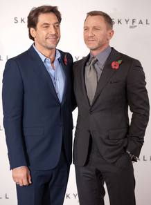 Daniel Craig y Javier Bardem en la presentaci&oacute;n de la &uacute;ltima pel&iacute;cula de James Bond.