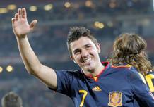 David Villa celebra el gol que consiguió durante el partido de los cuartos de final y que le convierte en pichichi David Villa celebra el gol que consiguió durante el partido de los cuartos de final y que le convierte en pichichi