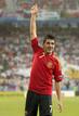 David Villa, celebra el primer gol marcado a la selecci&oacute;n rusa.
