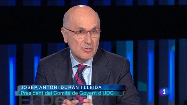 El Debat de La 1 - J. A. Duran Lleida: cal l'ajut de PSC i ERC per la crisi, la consulta i pel pa&iacute;s