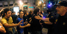 Despliegue policial ante la manifestaci&oacute;n contra la financiaci&oacute;n p&uacute;blica del JMJ