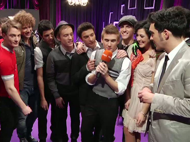 Destino Eurovisi&oacute;n - Los ganadores de la primera gala celebran el triunfo en el backstage