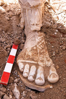 Detalle del pie de la colosal estatua del emperador romano Marco Aurelio hallada en las excavaciones de Sagalassos