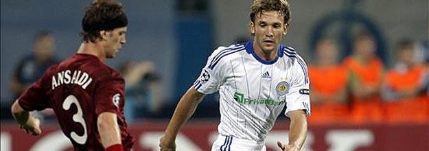 Shevchenko, en el partido de ida ante el Rubin Kazan, que los ucranios se llevaron por 3-1.