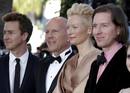 Cast members and director Anderson arrive on the red carpet for the screening of the film Moonrise Kingdom in competition at the 65th Cannes Film Festival