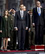 Don Juan Carlos, junto a los Pr&iacute;ncipes, a su llegada al Congreso