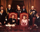 Don Juan Carlos sanciona la Constituci&oacute;n en el Congreso.
