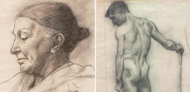 Dos de los dibujos de Hitler