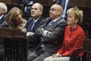 Durante el acto de posesi&oacute;n de L&oacute;pez