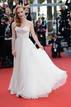 Jessica Chastain eligio para desfilar por la alfombra roja de Cannes, un vestido palabra de honor de Giorgio Armani